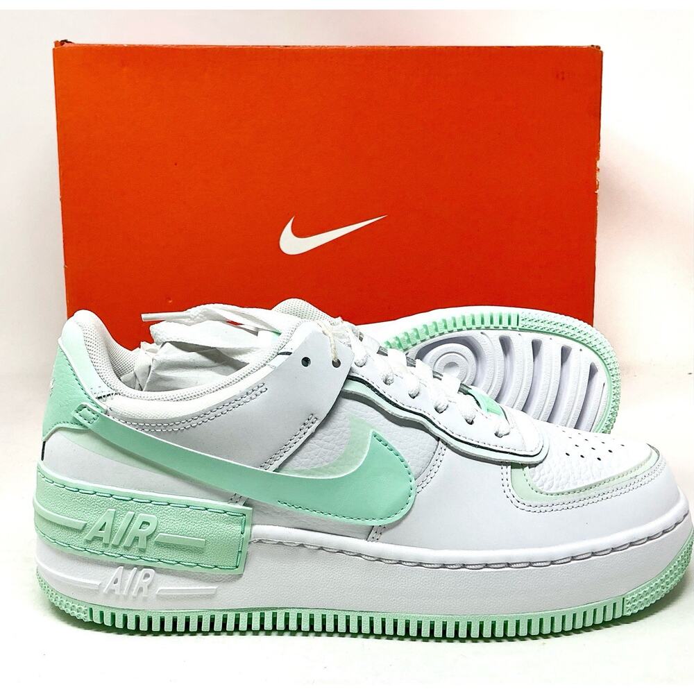 Nike Women's Air Force 1 Shadow White Mint Foam Green Sneakers Size 8.5 NIB